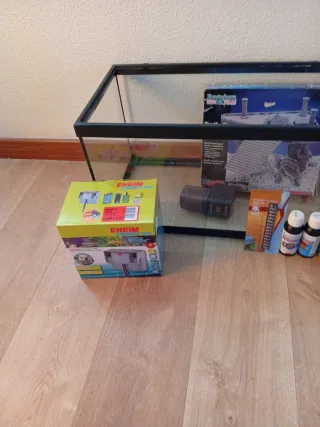 Aquário completo tartarugas/peixes + acessórios