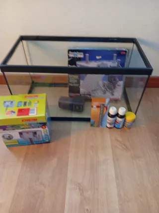 Aquário completo tartarugas/peixes + acessórios