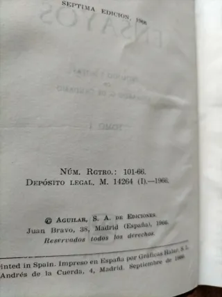 Ensayos I y II – Miguel de Unamuno | Aguilar, 1967