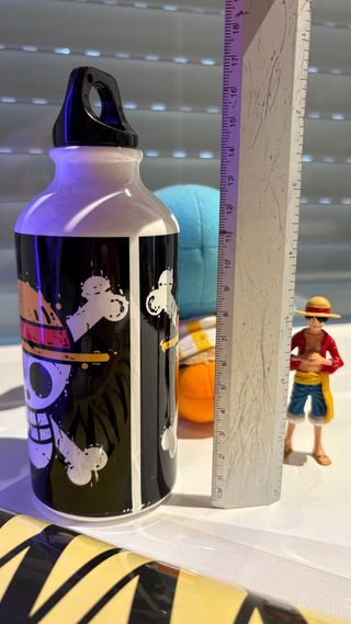 Pack One Piece: Póster, Peluche, figura y botella.