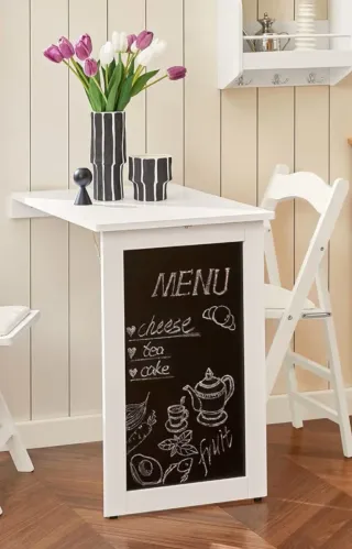 Mesa plegable pared con pizarra
