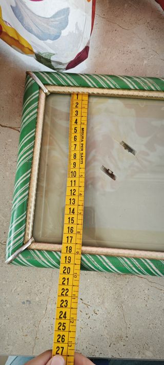 Cornice portafoto vintage righe verdi retró