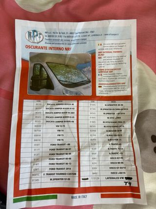 Oscurante interior VW Transporter