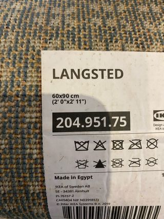 Juego 2 Alfombras Ikea Langsted Azul