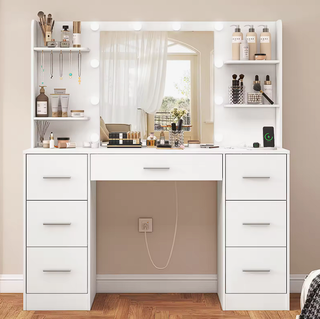 Tocador Grande con Espejo LED y Enchufes