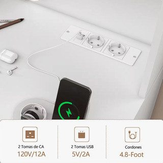 Tocador Grande con Espejo LED y Enchufes