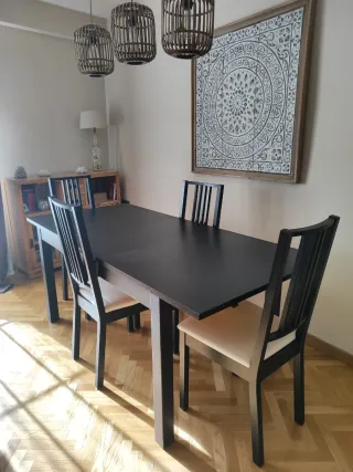 Mesa Comedor Ikea Negra 4 sillas