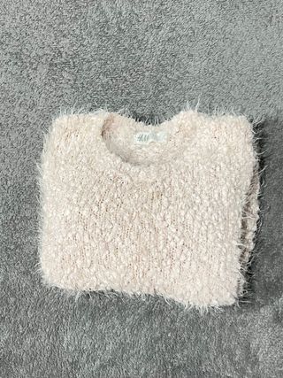 Jersey H&M niña peluche rosa