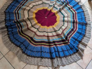 Coperta lana boho etnico multicolor