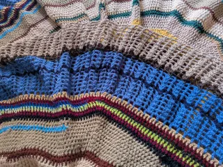 Coperta lana boho etnico multicolor