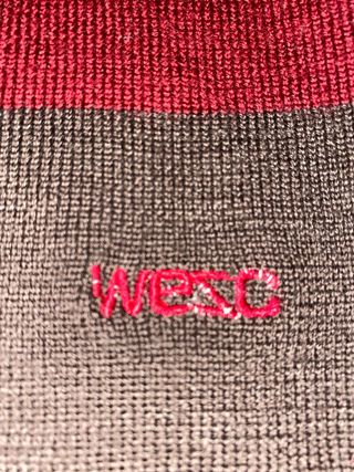 Jersey Wesc rayas lana talla S, manga abullonada