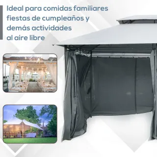 Gazebo Exterior 3x4m Gris