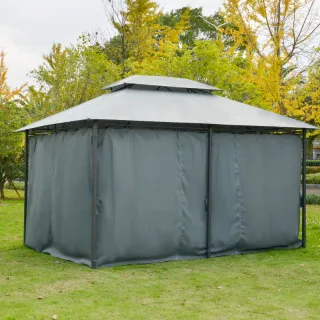 Gazebo Exterior 3x4m Gris