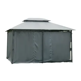 Gazebo Exterior 3x4m Gris