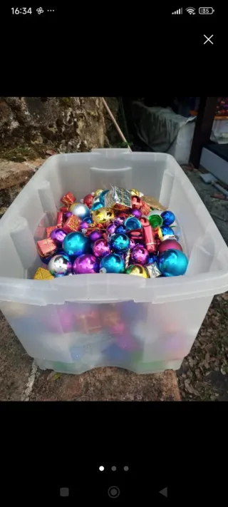 Lote adornos Navidad bolas y estrellas