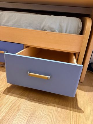 Cama nido con cajones azules