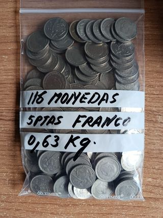 116 Monedas 5 Ptas. Franco