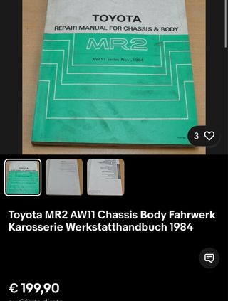 Manual de Reparação Original TOYOTA MR2