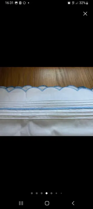 Juego Sábanas Matrimonio Algodón bordadas en  Azul