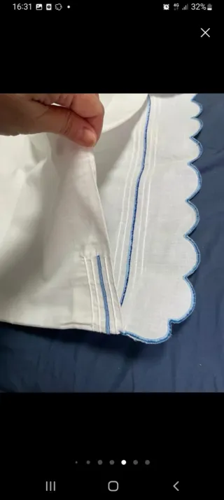 Juego Sábanas Matrimonio Algodón bordadas en  Azul