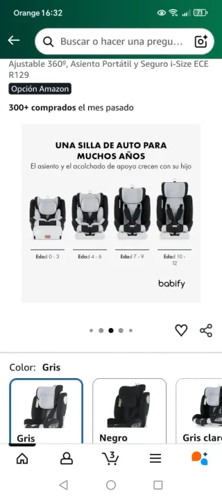 Silla coche bebé 0-12 años Isofix sin estrenar