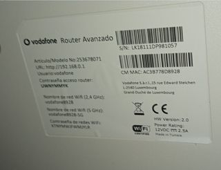 Router Vodafone con Cable