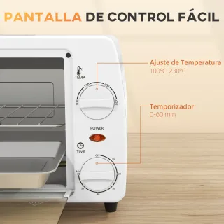 Horno Eléctrico Sobremesa 10L 750W