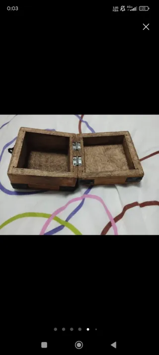 Caja joyero artesanal de madera