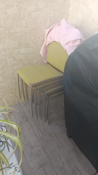 Conjunto 6 Sillas Aluminio y Tela Amarillas