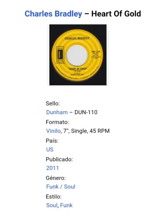 Charles Bradley 45 RPM Vinilos Funk Soul