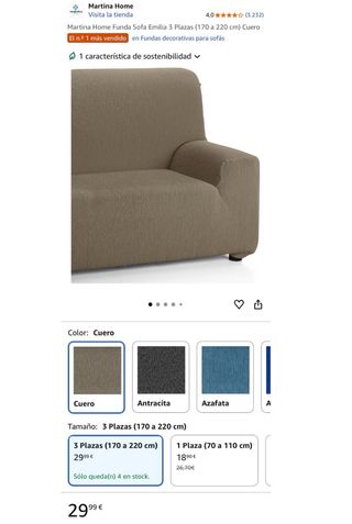 Funda Elástica Sofá 2 Plazas Nueva