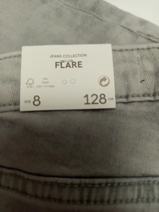 Pantalón vaquero niña Mango campana gris