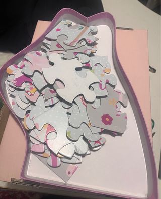 Puzzle de unicornio rosa con purpurina