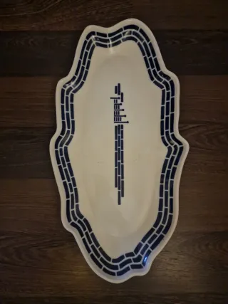 Bandeja cerámica azul y blanca