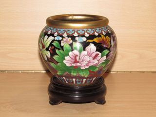 Jardinera macetero chino oriental cloisonné peana