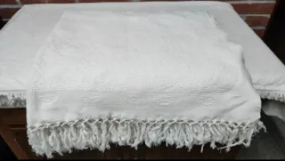 Copriletto Corredo Inizio '900 Cotone Bianco