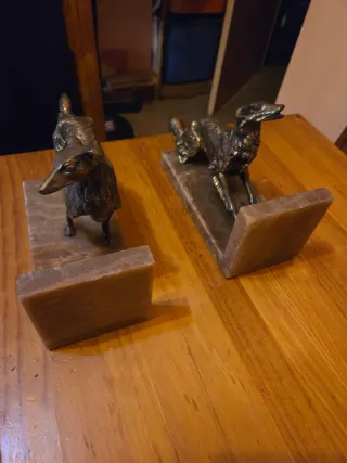 Soportes de mármol y bronce antiguos