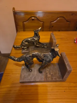 Soportes de mármol y bronce antiguos