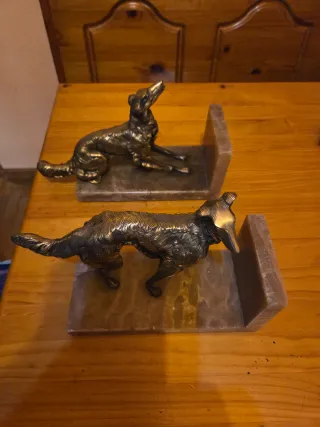 Soportes de mármol y bronce antiguos