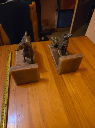 Soportes de mármol y bronce antiguos