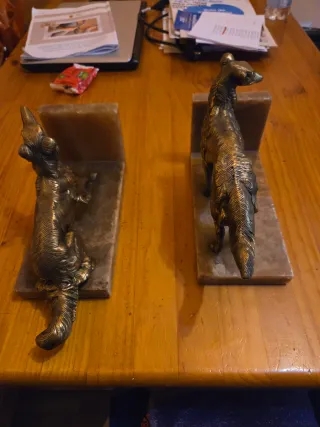 Soportes de mármol y bronce antiguos