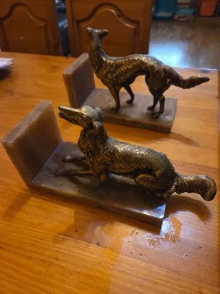 Soportes de mármol y bronce antiguos