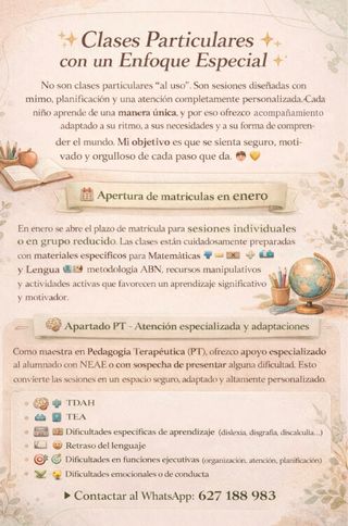 Clases particulares / maestra PT.