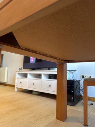 Mesa de comedor madera y cristal