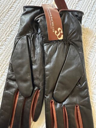 Guantes Piel Salvador Bachiller Negro/Marrón