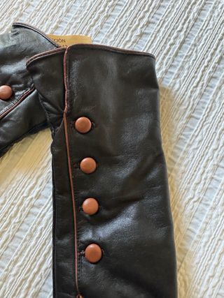 Guantes Piel Salvador Bachiller Negro/Marrón