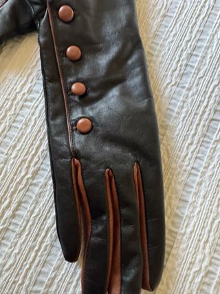 Guantes Piel Salvador Bachiller Negro/Marrón