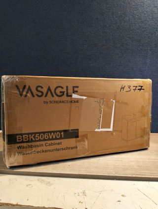 VASAGLE Armario Bajo Lavabo, Mueble de Baño, 2 Compartimentos Detrás de Las Puertas