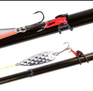 10 Ganchos Keeper Anillo Caña Pesca