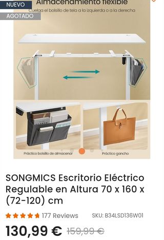 SONGMICS Escritorio Eléctrico